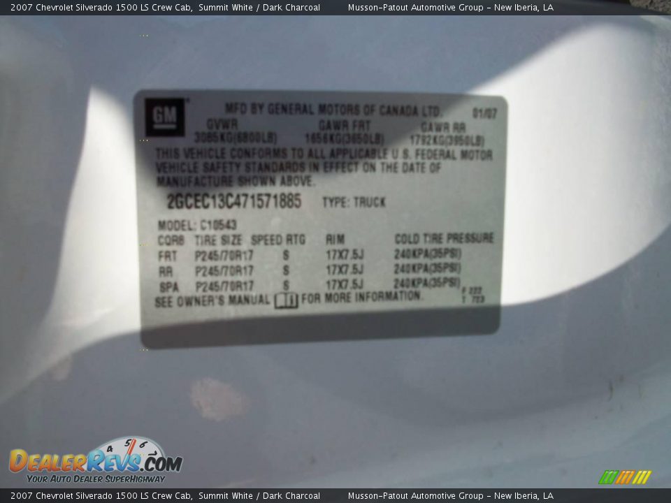 2007 Chevrolet Silverado 1500 LS Crew Cab Summit White / Dark Charcoal Photo #14