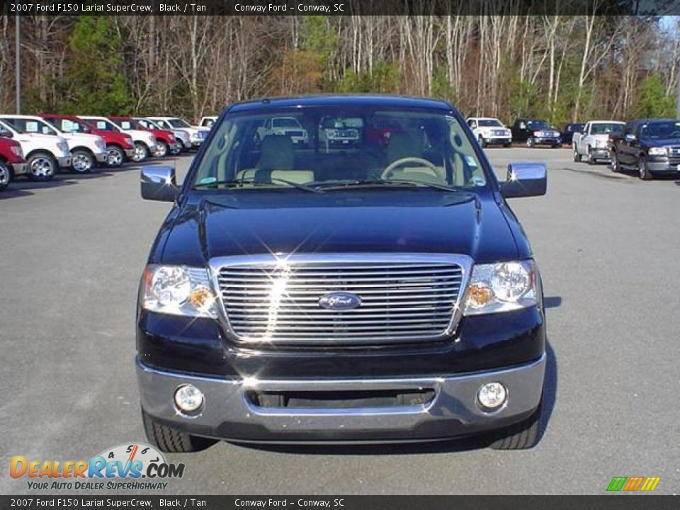 2007 Ford F150 Lariat SuperCrew Black / Tan Photo #2
