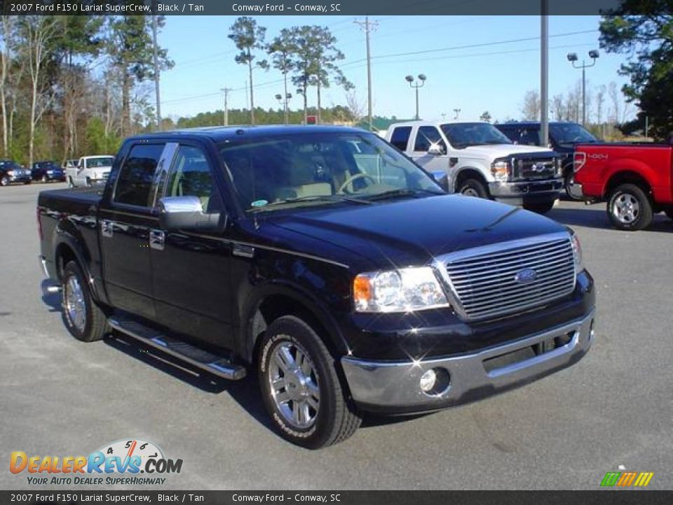 2007 Ford F150 Lariat SuperCrew Black / Tan Photo #3