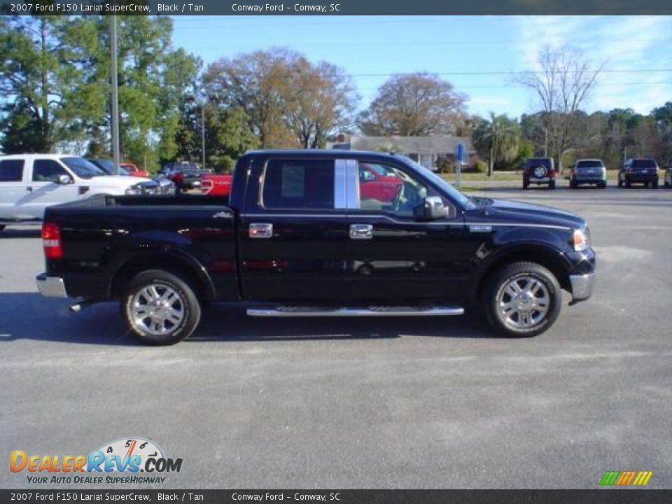2007 Ford F150 Lariat SuperCrew Black / Tan Photo #4