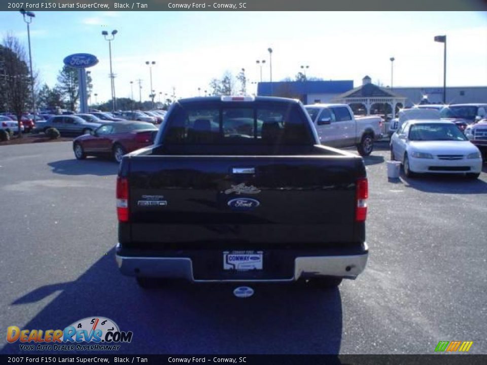 2007 Ford F150 Lariat SuperCrew Black / Tan Photo #6