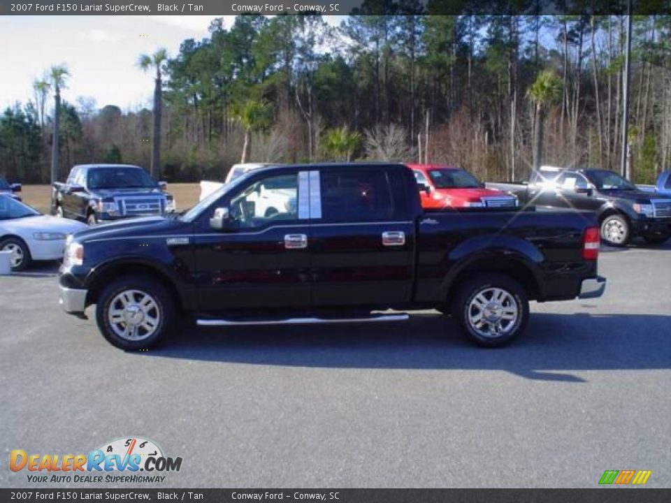 2007 Ford F150 Lariat SuperCrew Black / Tan Photo #8