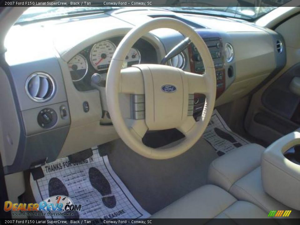 2007 Ford F150 Lariat SuperCrew Black / Tan Photo #23
