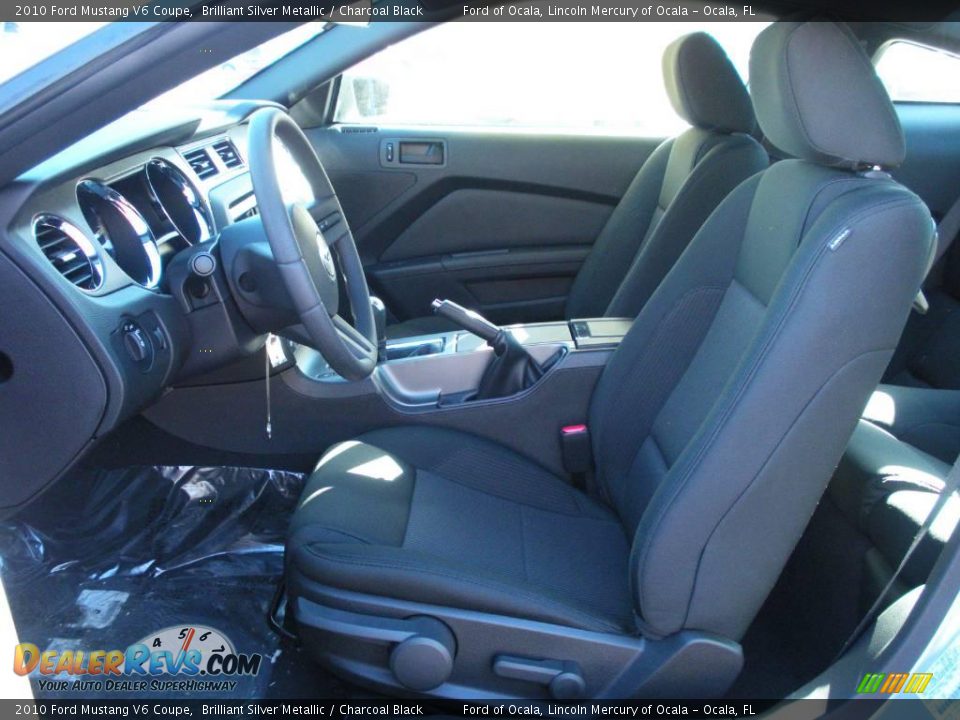 2010 Ford Mustang V6 Coupe Brilliant Silver Metallic / Charcoal Black Photo #4