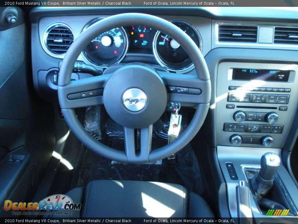 2010 Ford Mustang V6 Coupe Brilliant Silver Metallic / Charcoal Black Photo #6