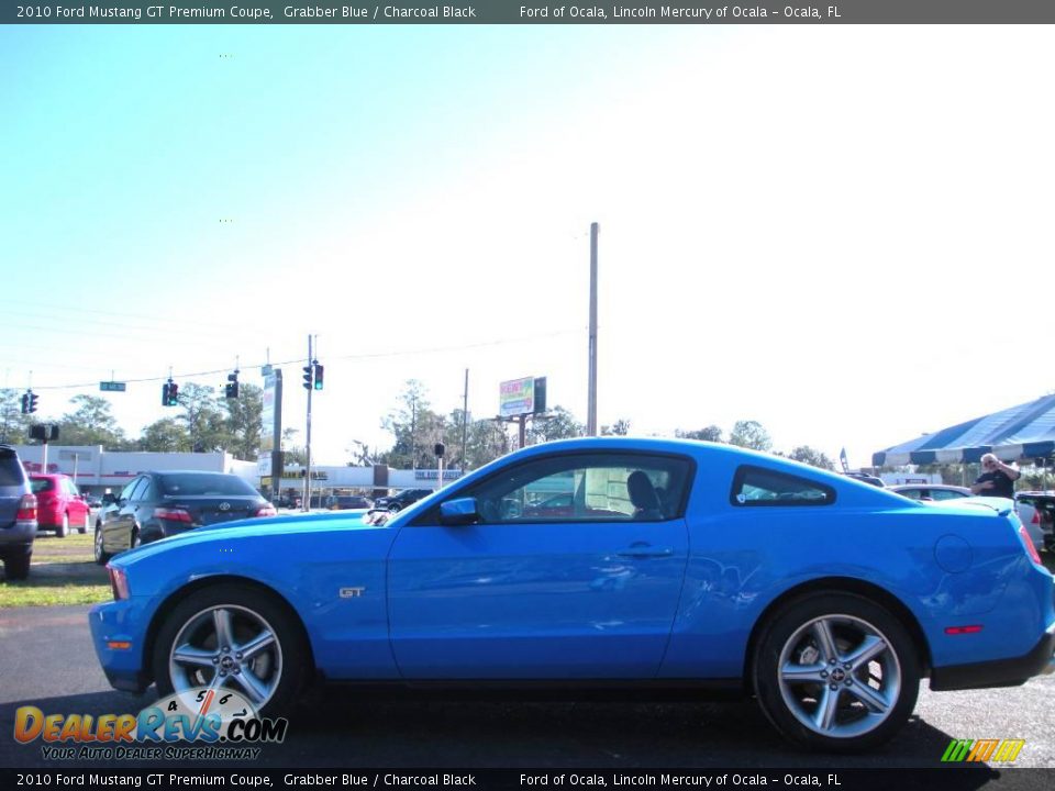 2010 Ford Mustang GT Premium Coupe Grabber Blue / Charcoal Black Photo #2