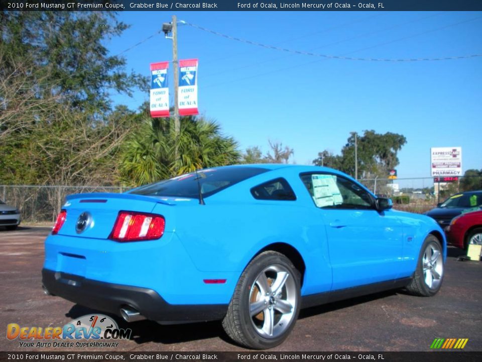 2010 Ford Mustang GT Premium Coupe Grabber Blue / Charcoal Black Photo #3
