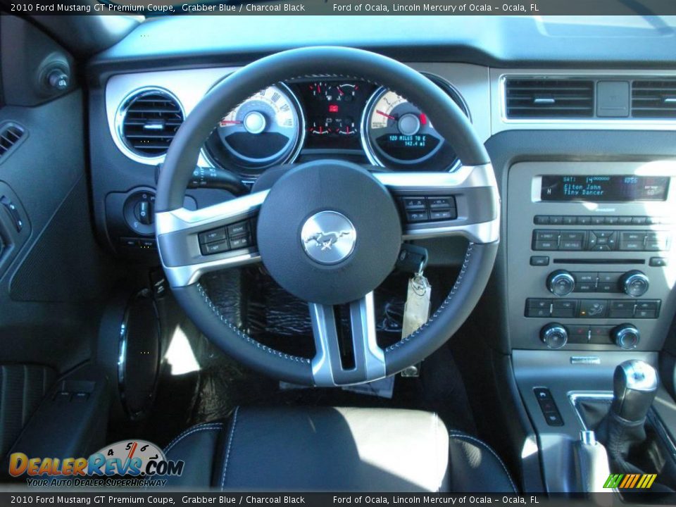 2010 Ford Mustang GT Premium Coupe Grabber Blue / Charcoal Black Photo #6