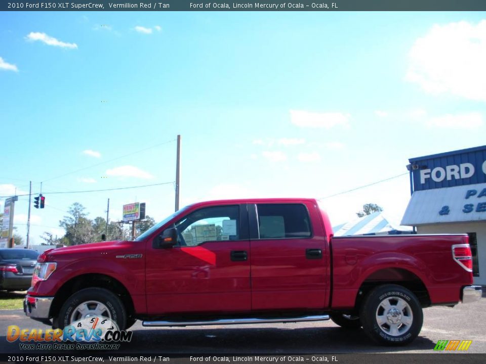 2010 Ford F150 XLT SuperCrew Vermillion Red / Tan Photo #2