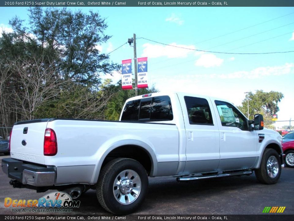 2010 Ford F250 Super Duty Lariat Crew Cab Oxford White / Camel Photo #3