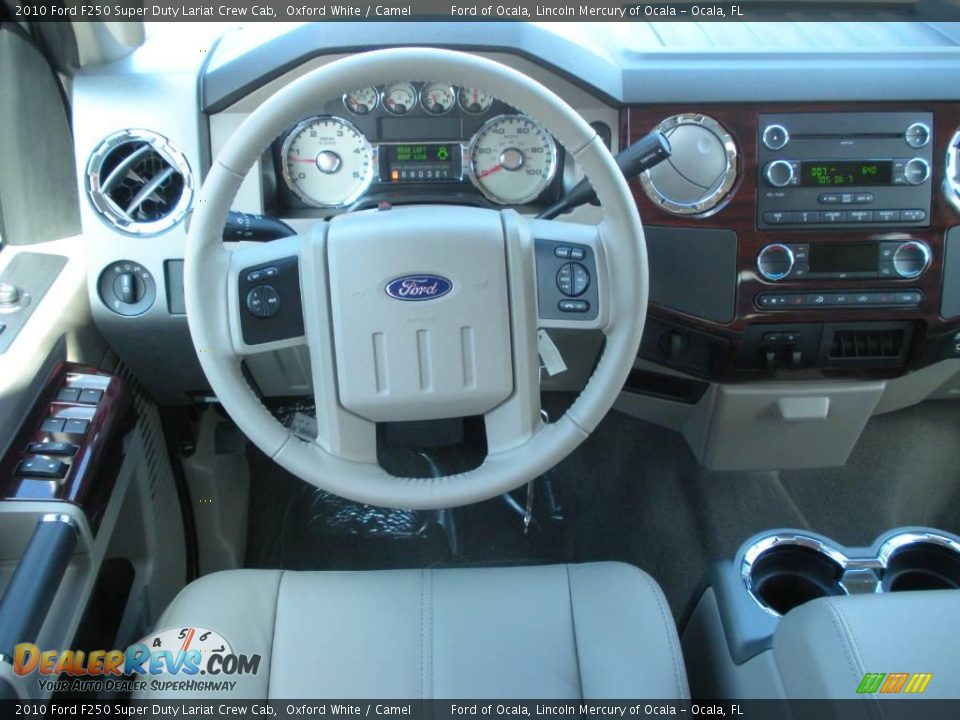 2010 Ford F250 Super Duty Lariat Crew Cab Oxford White / Camel Photo #6