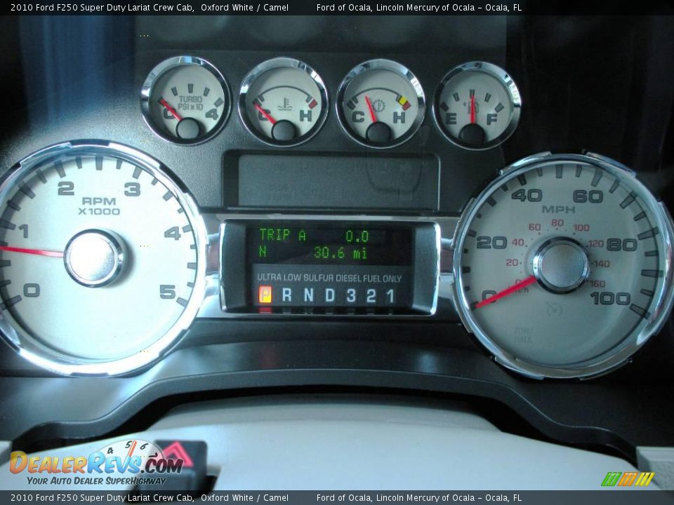 2010 Ford F250 Super Duty Lariat Crew Cab Oxford White / Camel Photo #8