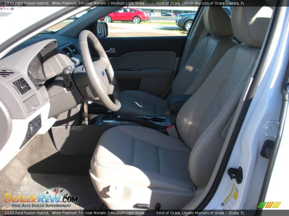 2010 Ford Fusion Hybrid White Platinum Tri-coat Metallic / Medium Light Stone Photo #4