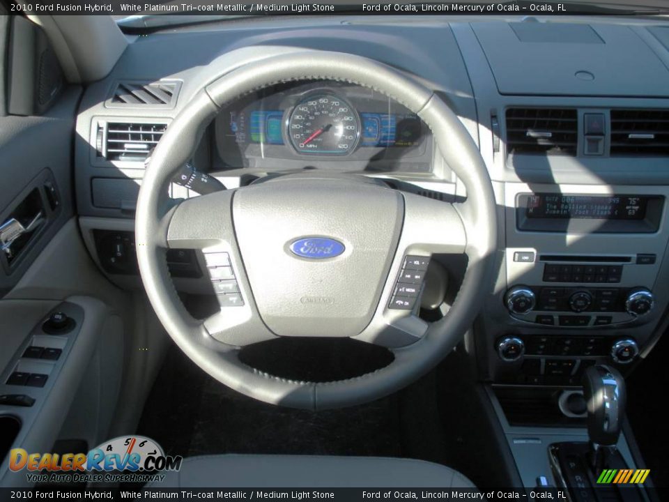 2010 Ford Fusion Hybrid White Platinum Tri-coat Metallic / Medium Light Stone Photo #6