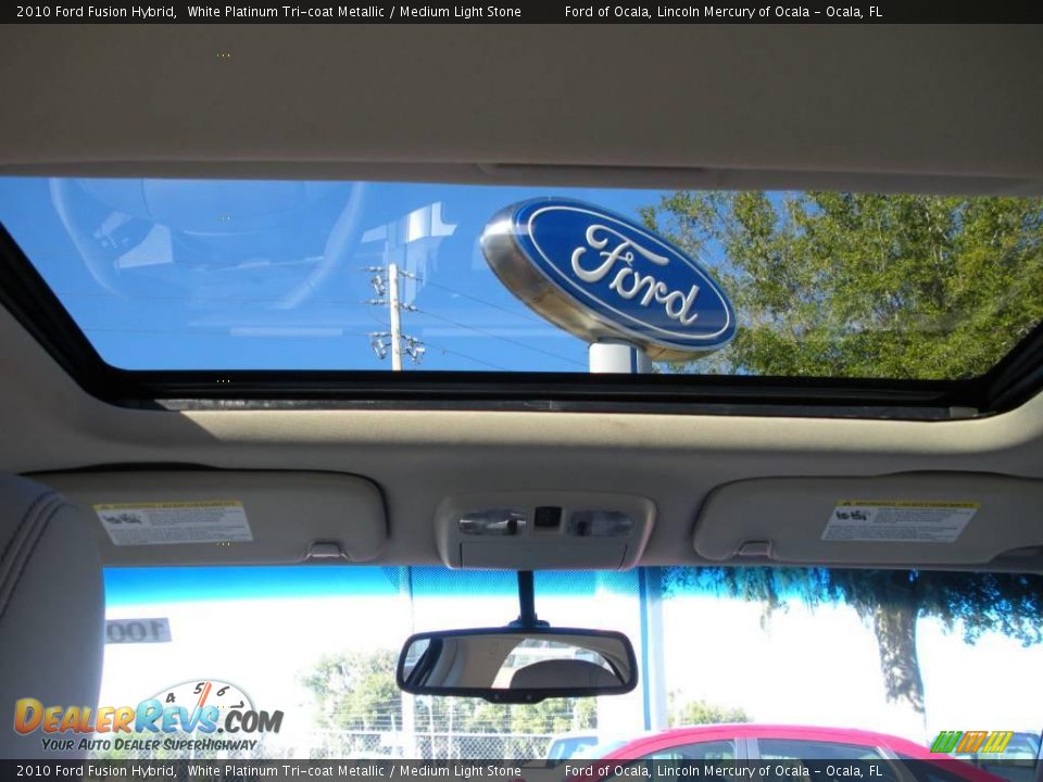 2010 Ford Fusion Hybrid White Platinum Tri-coat Metallic / Medium Light Stone Photo #7