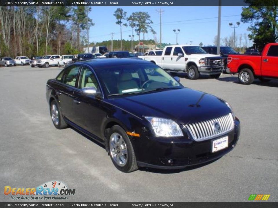 2009 Mercury Sable Premier Sedan Tuxedo Black Metallic / Camel Photo #3