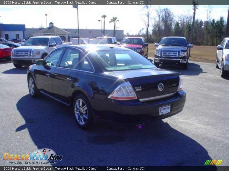 2009 Mercury Sable Premier Sedan Tuxedo Black Metallic / Camel Photo #7