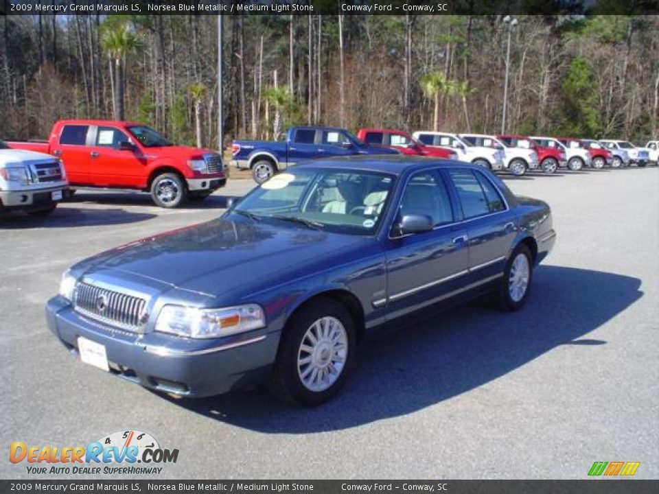 2009 Mercury Grand Marquis LS Norsea Blue Metallic / Medium Light Stone Photo #1