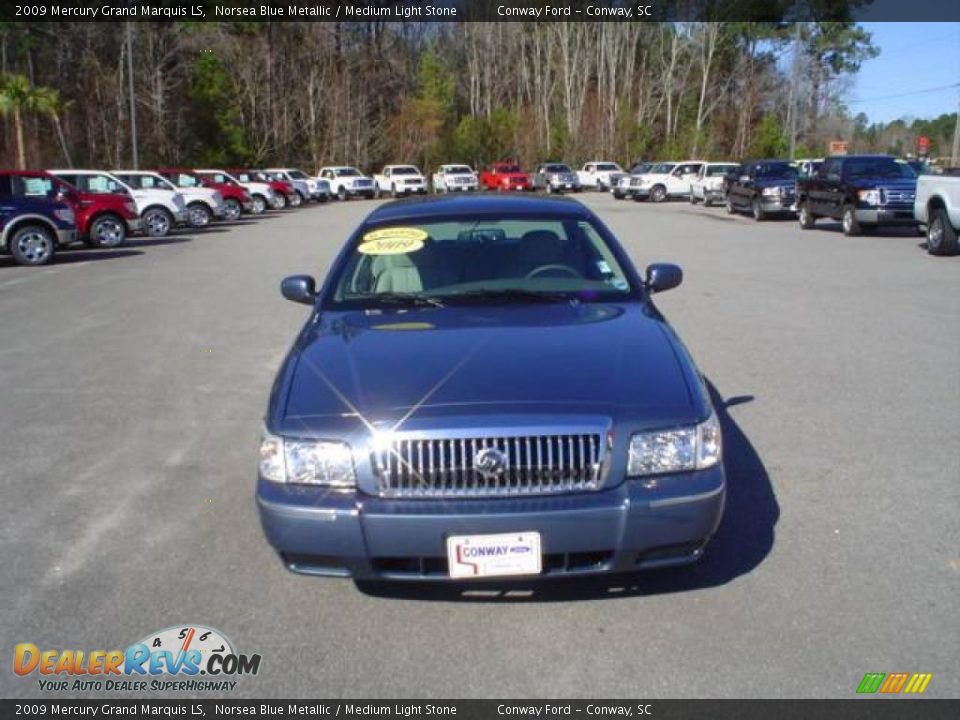 2009 Mercury Grand Marquis LS Norsea Blue Metallic / Medium Light Stone Photo #2