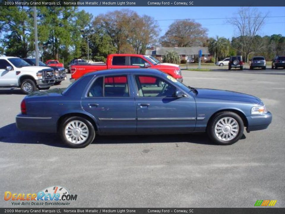 2009 Mercury Grand Marquis LS Norsea Blue Metallic / Medium Light Stone Photo #4