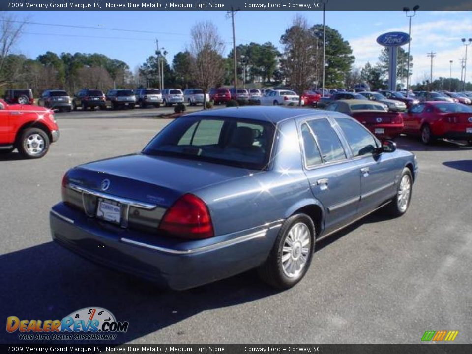 2009 Mercury Grand Marquis LS Norsea Blue Metallic / Medium Light Stone Photo #5