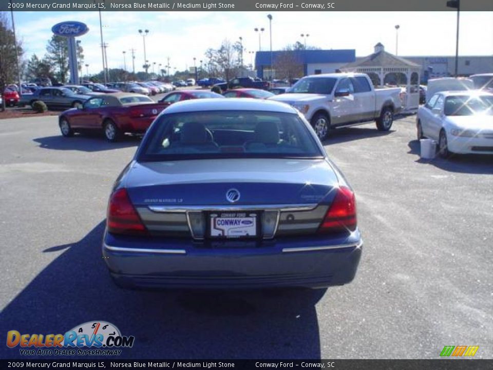 2009 Mercury Grand Marquis LS Norsea Blue Metallic / Medium Light Stone Photo #6
