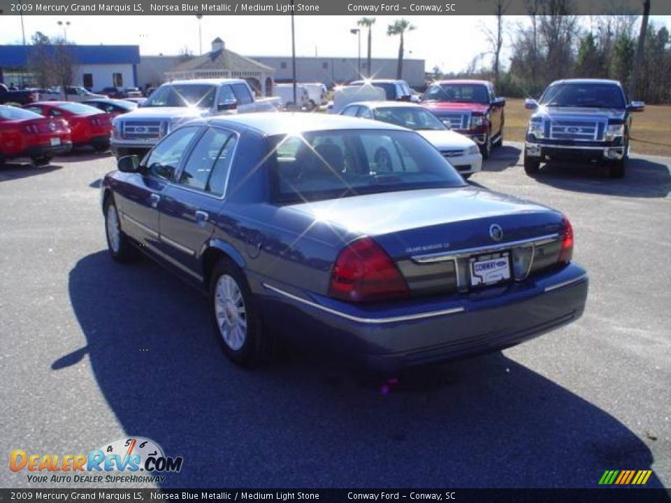 2009 Mercury Grand Marquis LS Norsea Blue Metallic / Medium Light Stone Photo #7