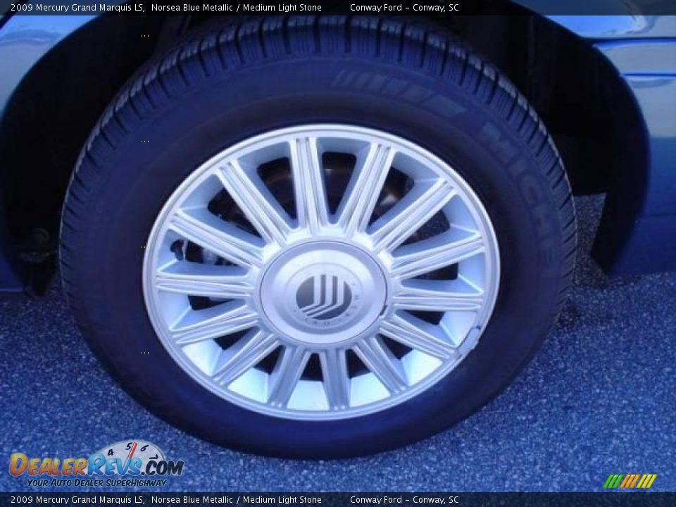 2009 Mercury Grand Marquis LS Norsea Blue Metallic / Medium Light Stone Photo #9