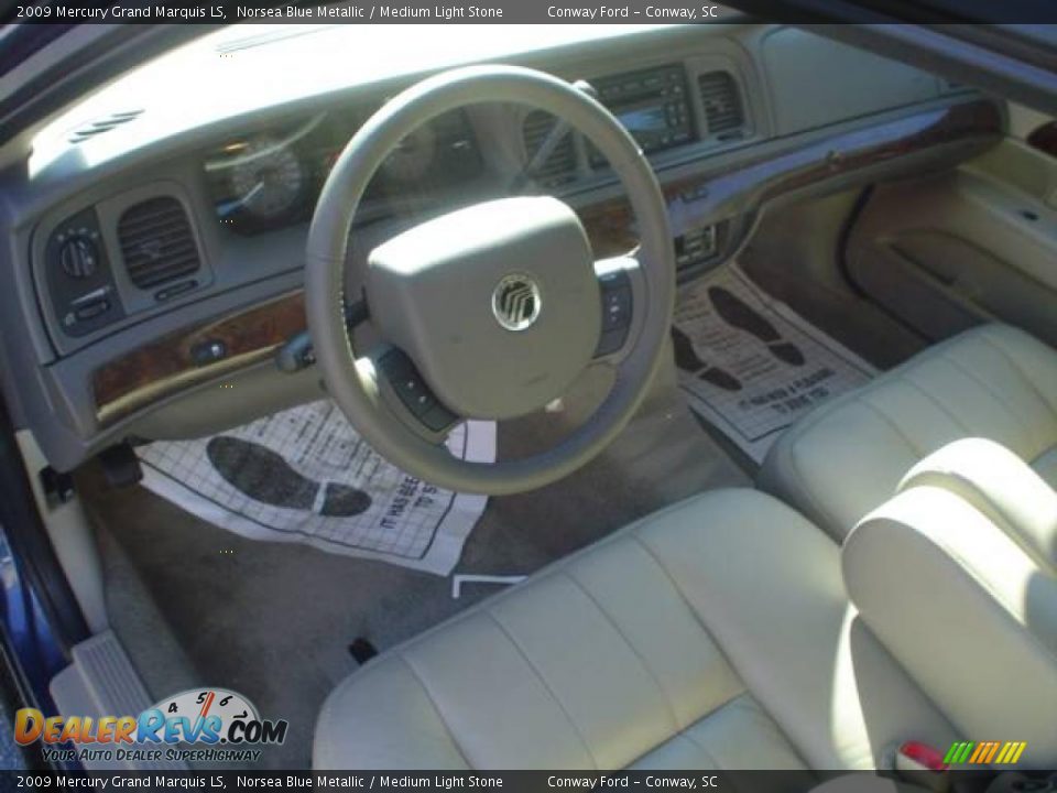 2009 Mercury Grand Marquis LS Norsea Blue Metallic / Medium Light Stone Photo #21