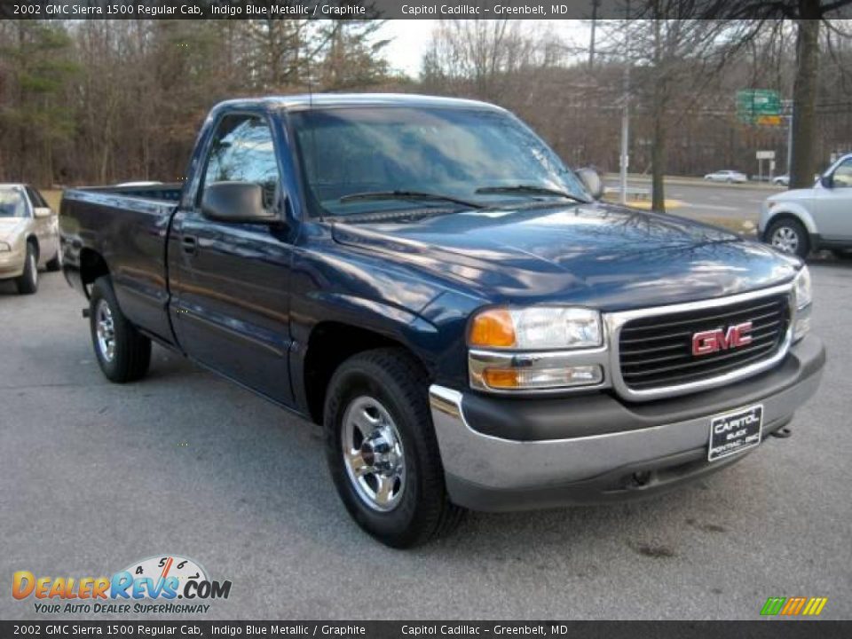 2002 GMC Sierra 1500 Regular Cab Indigo Blue Metallic / Graphite Photo #6