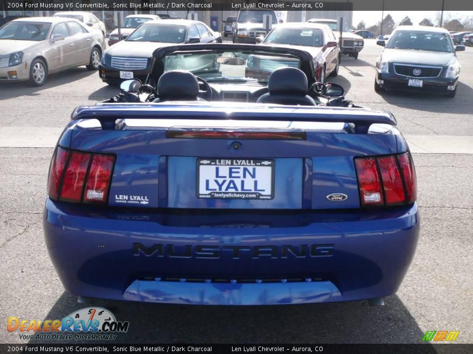 2004 Ford Mustang V6 Convertible Sonic Blue Metallic / Dark Charcoal Photo #5