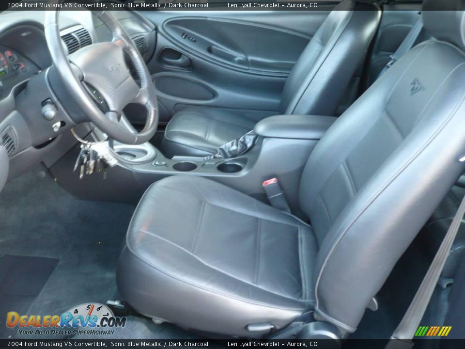 2004 Ford Mustang V6 Convertible Sonic Blue Metallic / Dark Charcoal Photo #9