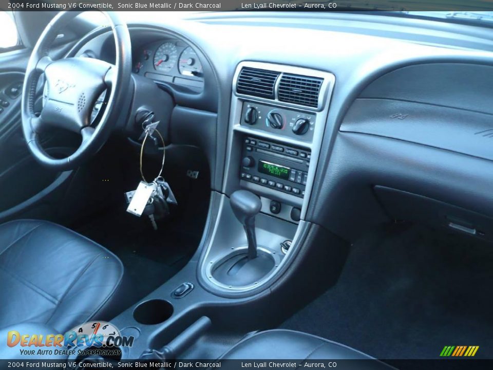 2004 Ford Mustang V6 Convertible Sonic Blue Metallic / Dark Charcoal Photo #13