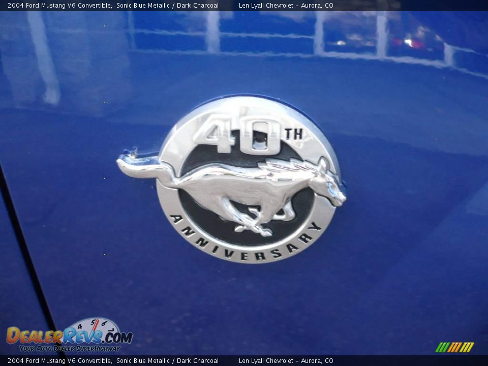 2004 Ford Mustang V6 Convertible Sonic Blue Metallic / Dark Charcoal Photo #14