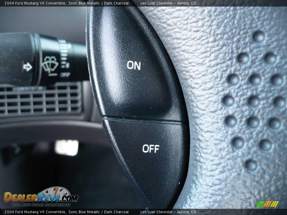 2004 Ford Mustang V6 Convertible Sonic Blue Metallic / Dark Charcoal Photo #17