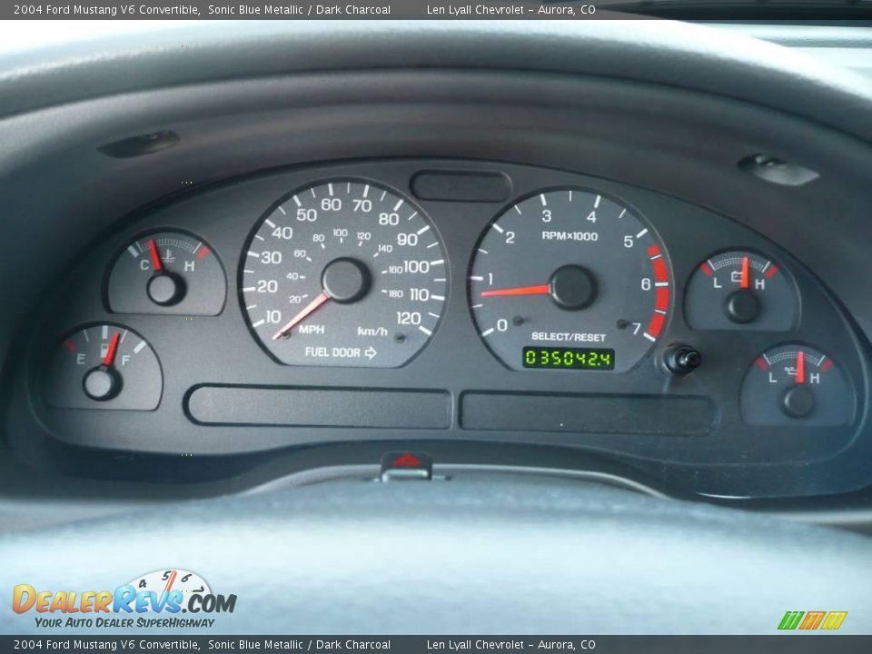 2004 Ford Mustang V6 Convertible Sonic Blue Metallic / Dark Charcoal Photo #23