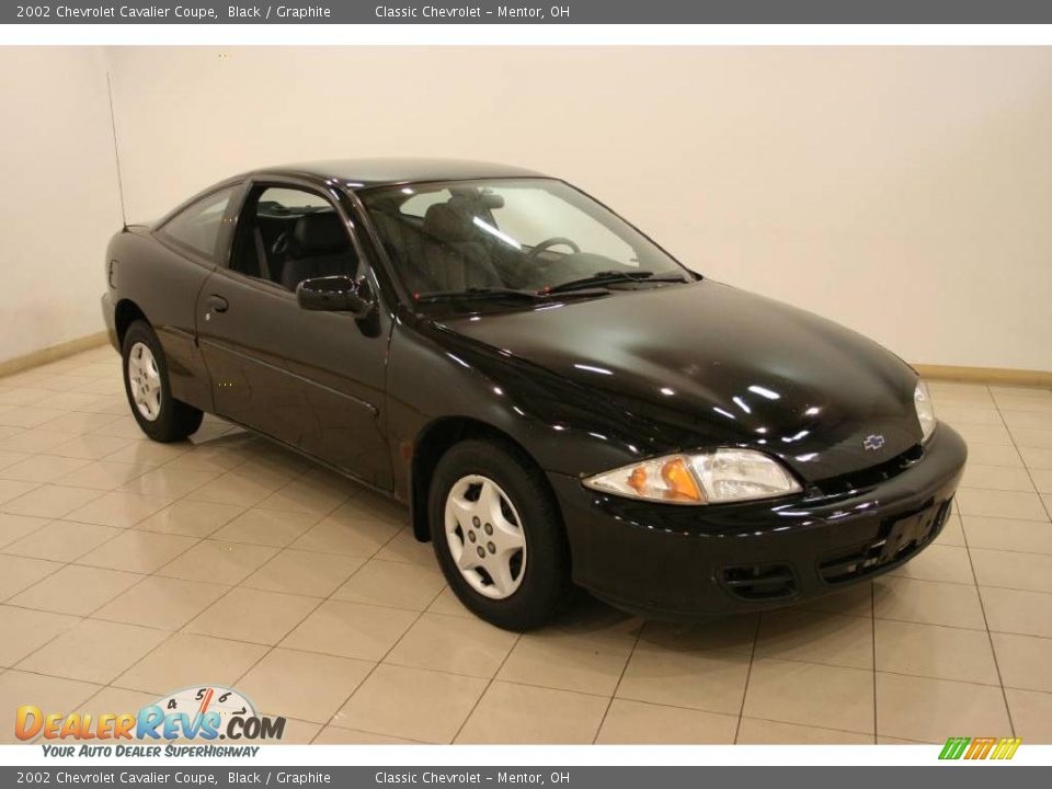 2002 Chevrolet Cavalier Coupe Black / Graphite Photo #1