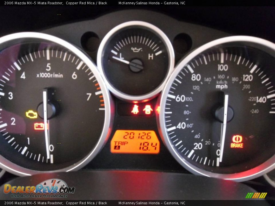 2006 Mazda MX-5 Miata Roadster Copper Red Mica / Black Photo #13