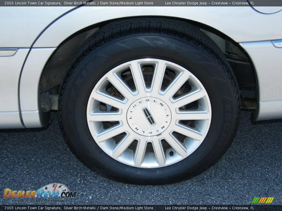 2003 Lincoln Town Car Signature Silver Birch Metallic / Dark Stone/Medium Light Stone Photo #11