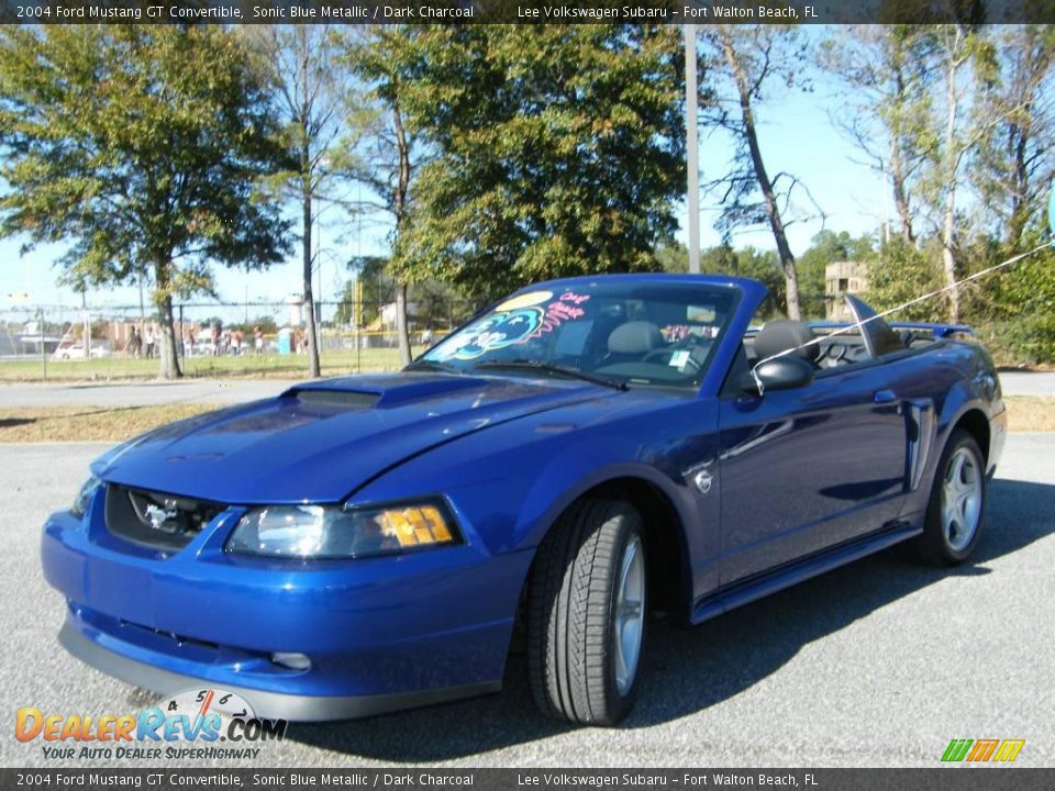 2004 Ford Mustang GT Convertible Sonic Blue Metallic / Dark Charcoal Photo #12