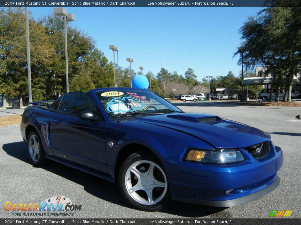 2004 Ford Mustang GT Convertible Sonic Blue Metallic / Dark Charcoal Photo #17