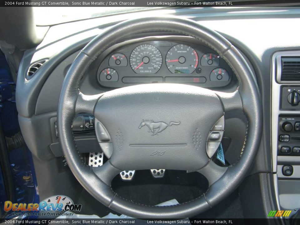 2004 Ford Mustang GT Convertible Sonic Blue Metallic / Dark Charcoal Photo #24