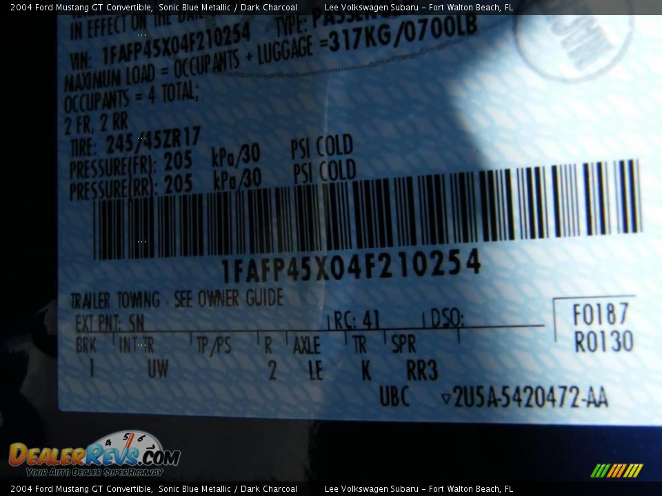 2004 Ford Mustang GT Convertible Sonic Blue Metallic / Dark Charcoal Photo #32