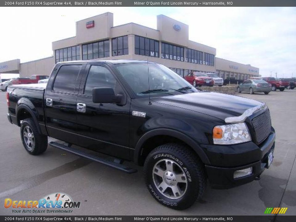 2004 Ford F150 FX4 SuperCrew 4x4 Black / Black/Medium Flint Photo #1