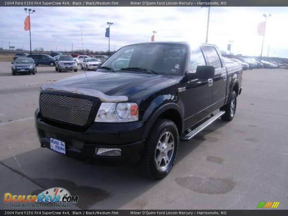 2004 Ford F150 FX4 SuperCrew 4x4 Black / Black/Medium Flint Photo #7