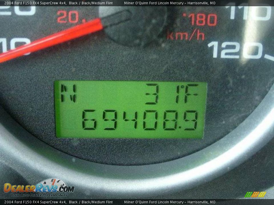 2004 Ford F150 FX4 SuperCrew 4x4 Black / Black/Medium Flint Photo #31