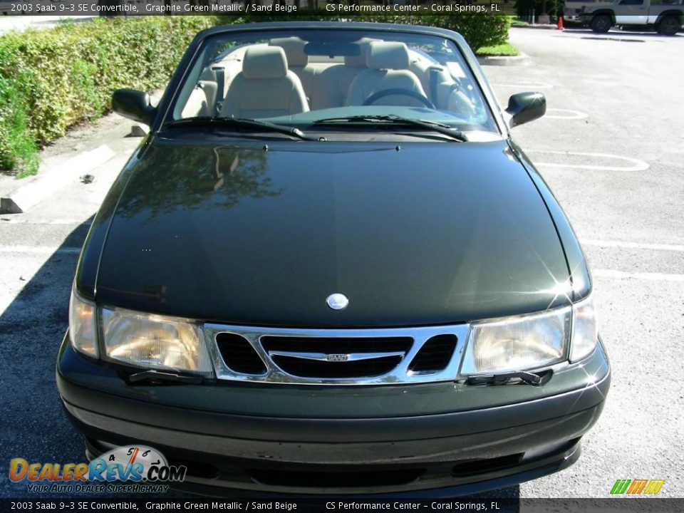 2003 Saab 9-3 SE Convertible Graphite Green Metallic / Sand Beige Photo #5