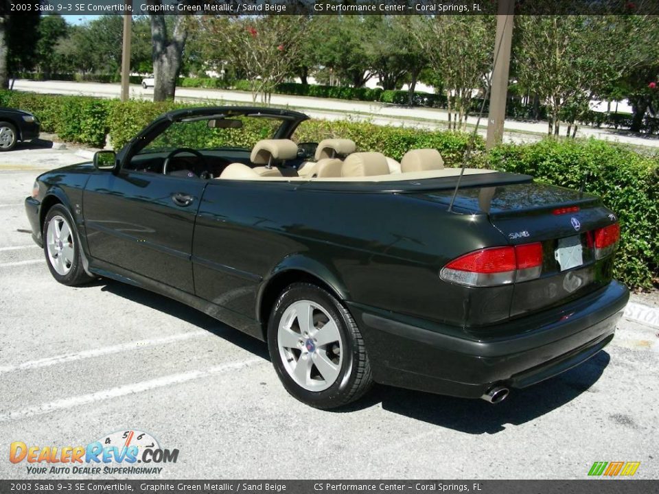 2003 Saab 9-3 SE Convertible Graphite Green Metallic / Sand Beige Photo #8