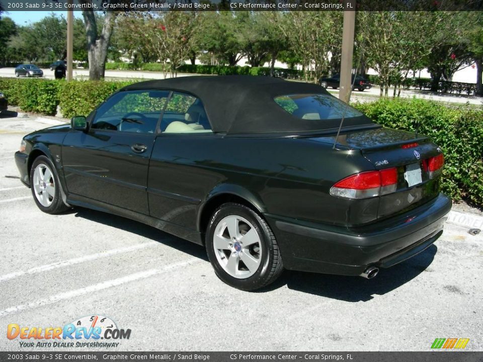 2003 Saab 9-3 SE Convertible Graphite Green Metallic / Sand Beige Photo #9