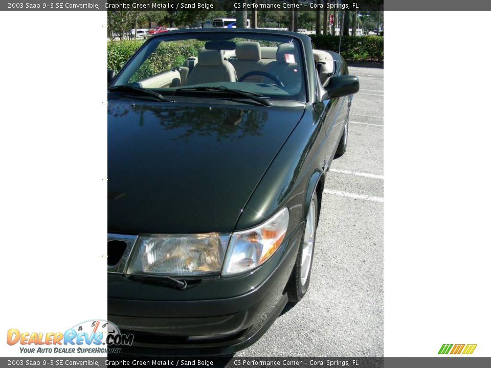 2003 Saab 9-3 SE Convertible Graphite Green Metallic / Sand Beige Photo #11